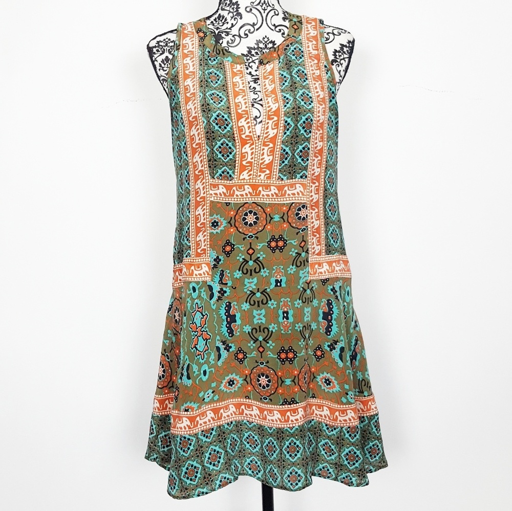 Anthropologie  Tolani Silk  Elephant Dress